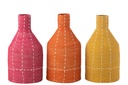 Vase Bottle Dotted Stripes Seagrass