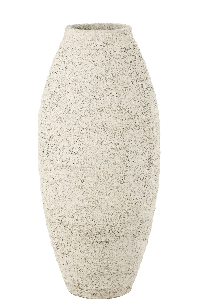 Vase Antique Cement White Large