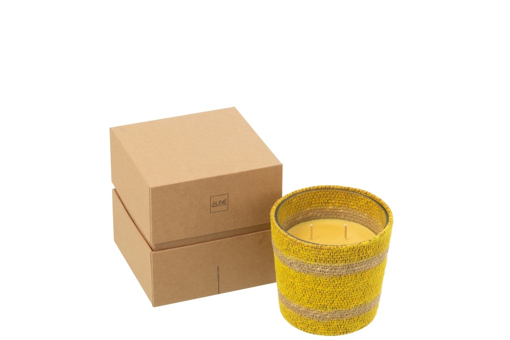 Scented Candle Basket Wax Yellow
