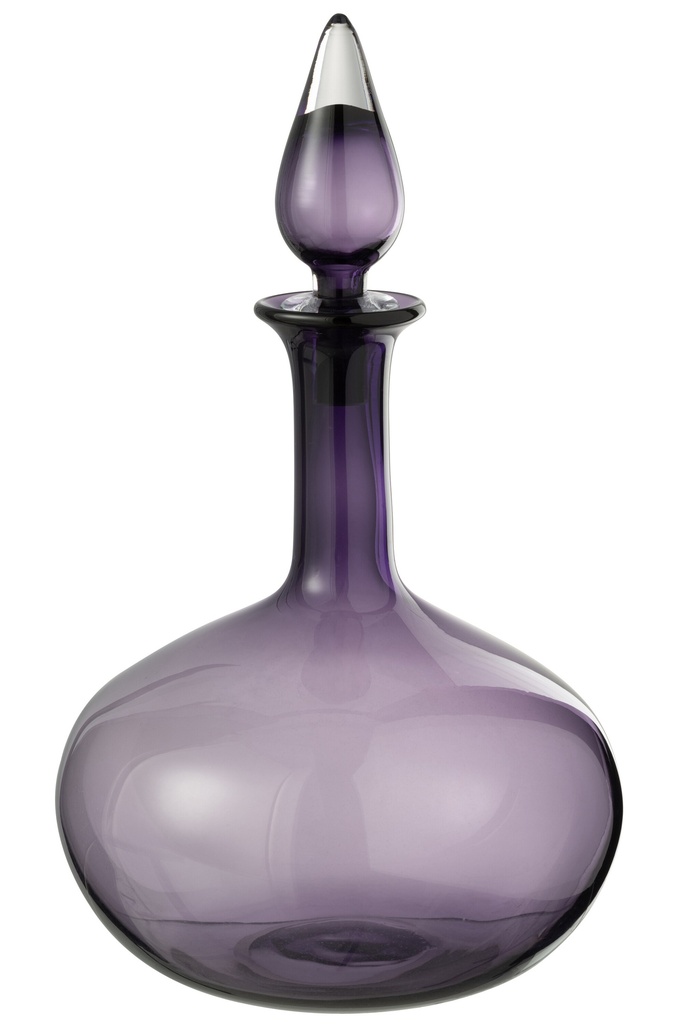 Vase + Bouchon Bouteille Verre Violet