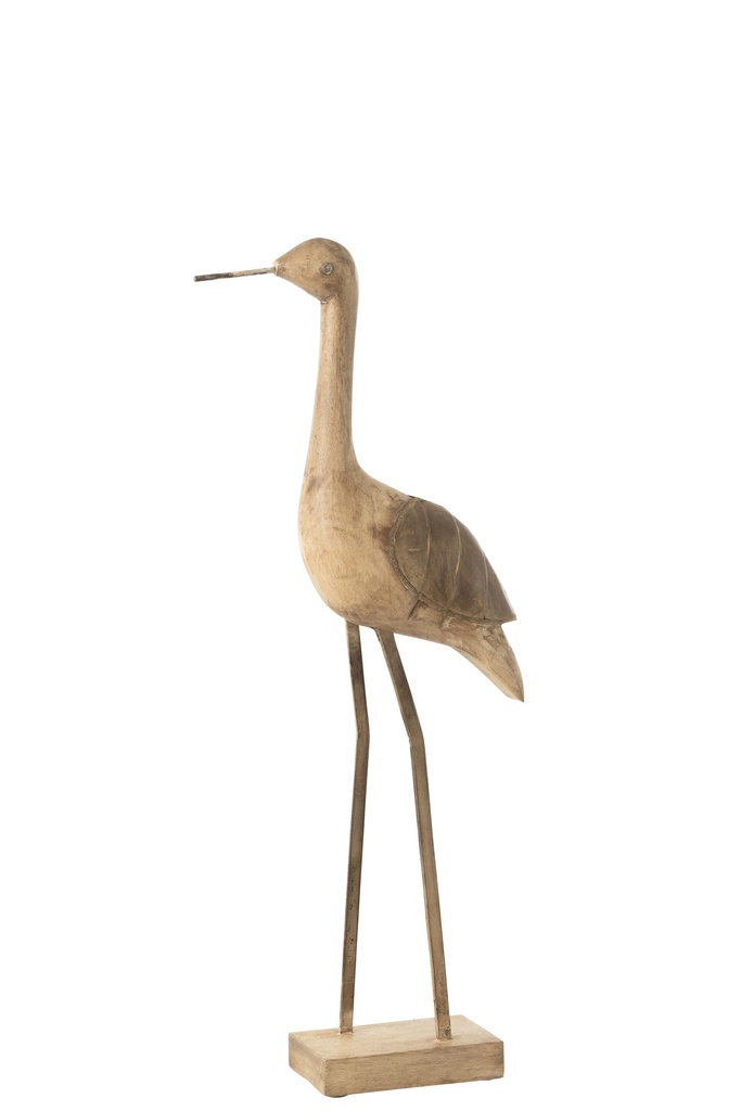 Decoration Bird Mango Wood/Metal Beige/Black