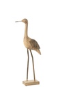 Décoration Oiseau Bois de Manguier/Métal Beige/Noir