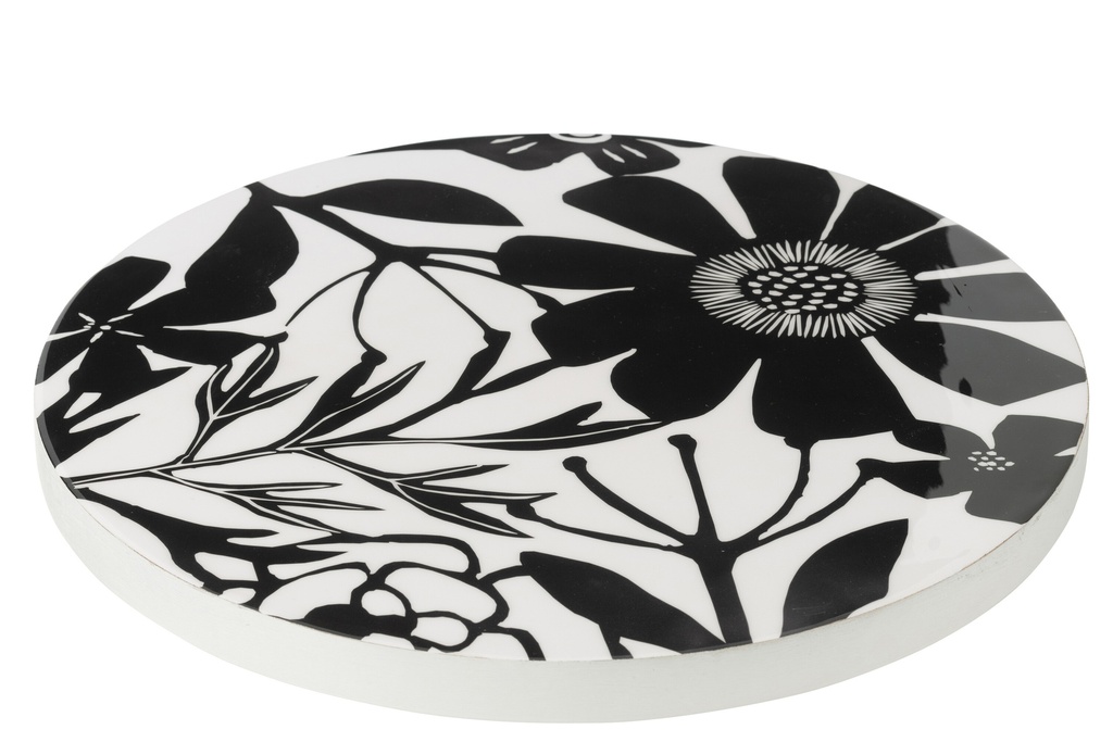Plateau tournant à motif floral