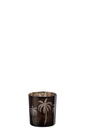 Tealight Holder Palm Tree Glass