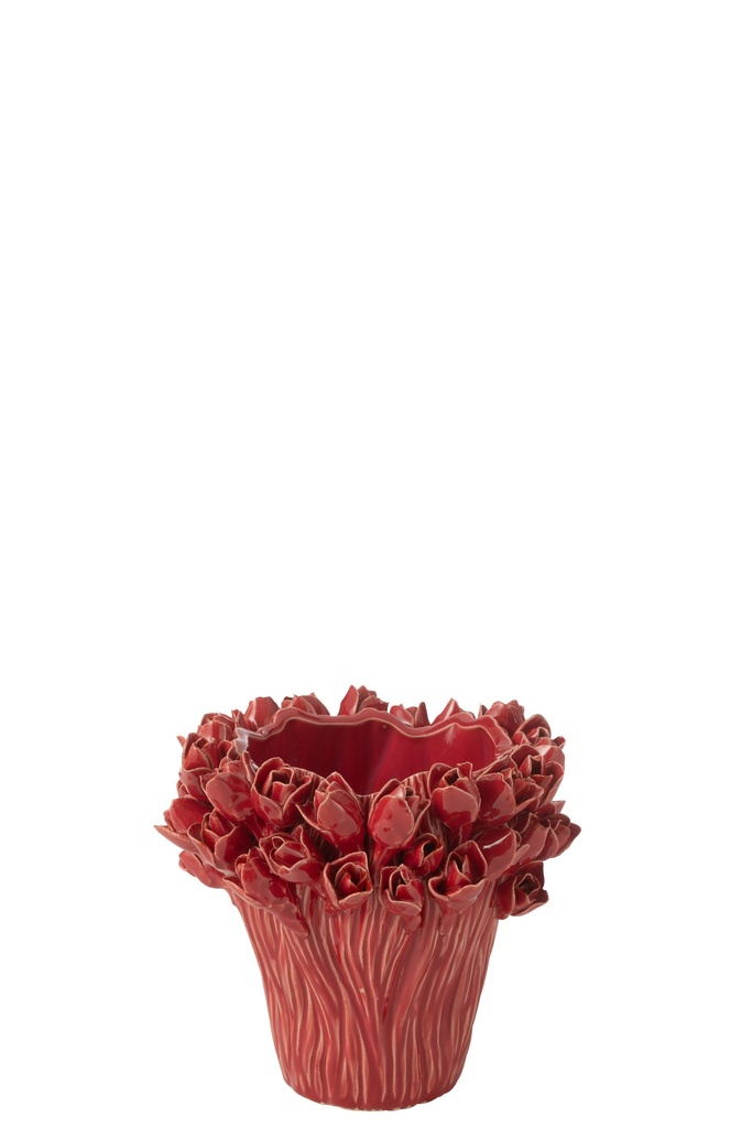 Vase Ambrosia Céramique Rouge Petit