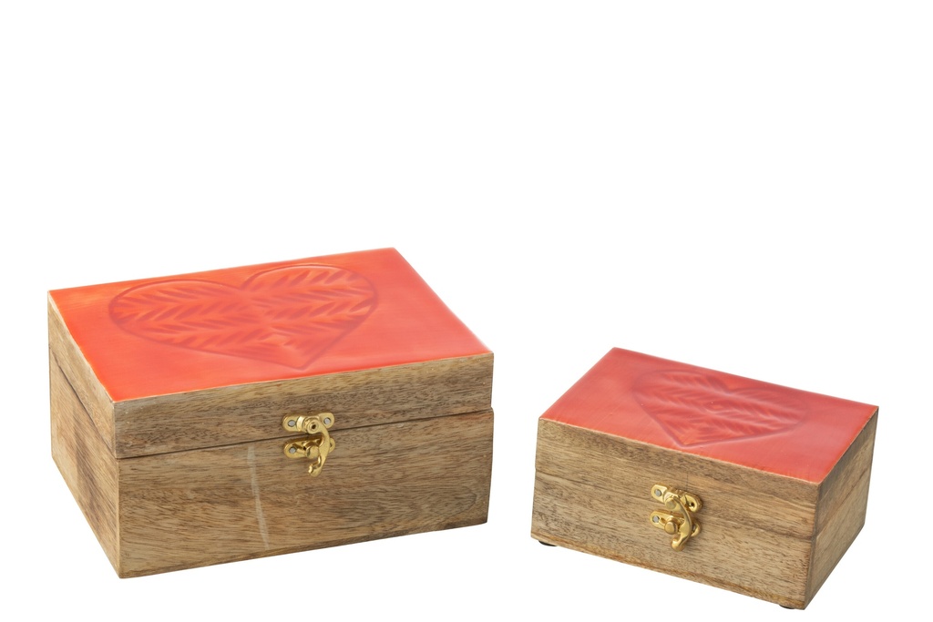 Lot de 2 boîtes Coeur Mangue