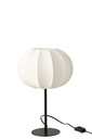 Table Lamp Lantern Metal/Textile White