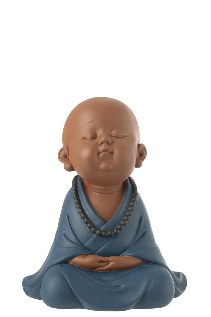 Moine Zen Résine Bleu Grand