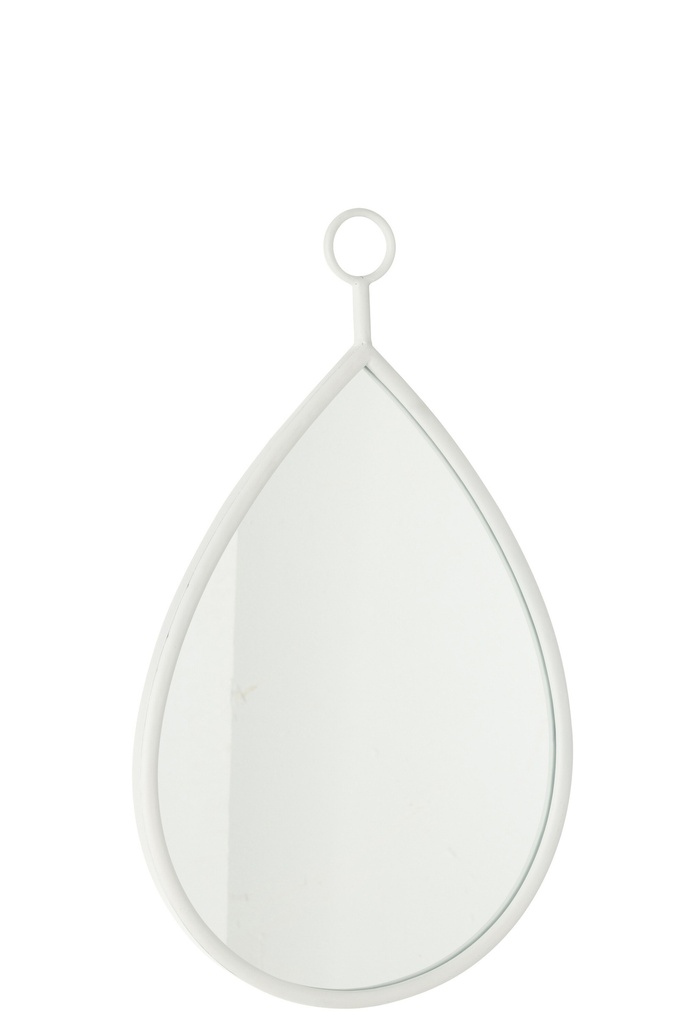 Miroir suspendu en forme de goutte/MDF blanc