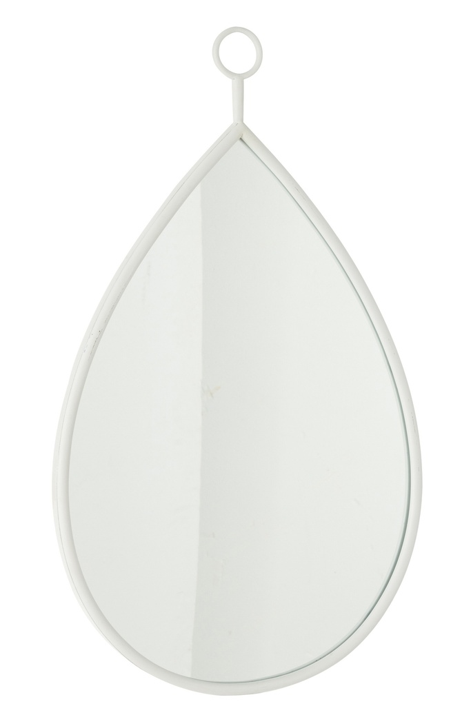 Miroir suspendu en forme de goutte/MDF blanc