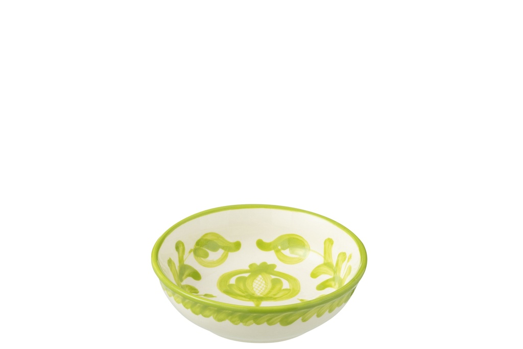 Bol Granada Bas Céramique Blanc/Vert