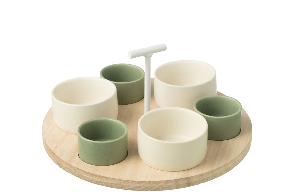 Tapas Service 6 Sets+Wood Tray