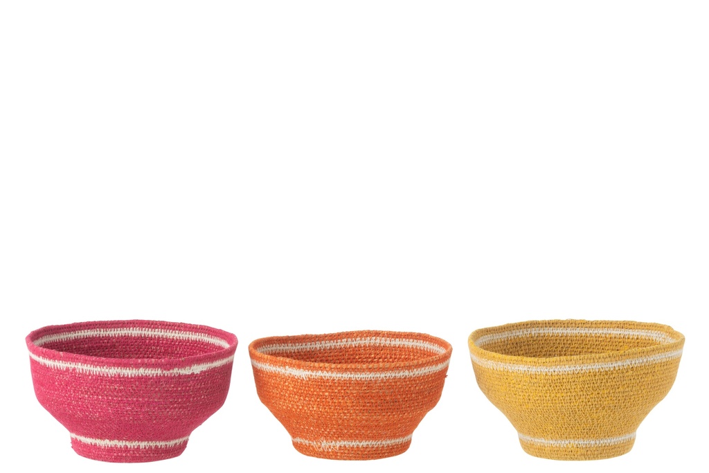 Basket Bowl Seagrass Pink/Orange/Yellow Assortment