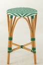 Tabouret en rotin vert foncé grand