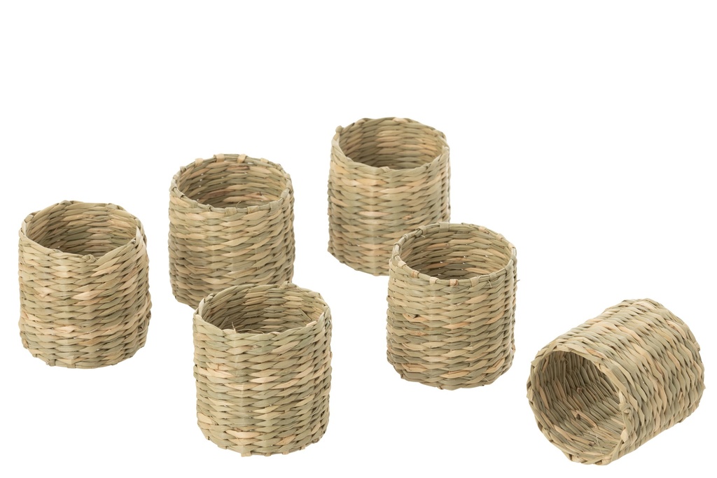 Set Of 6 Napkin Ring Seagrass