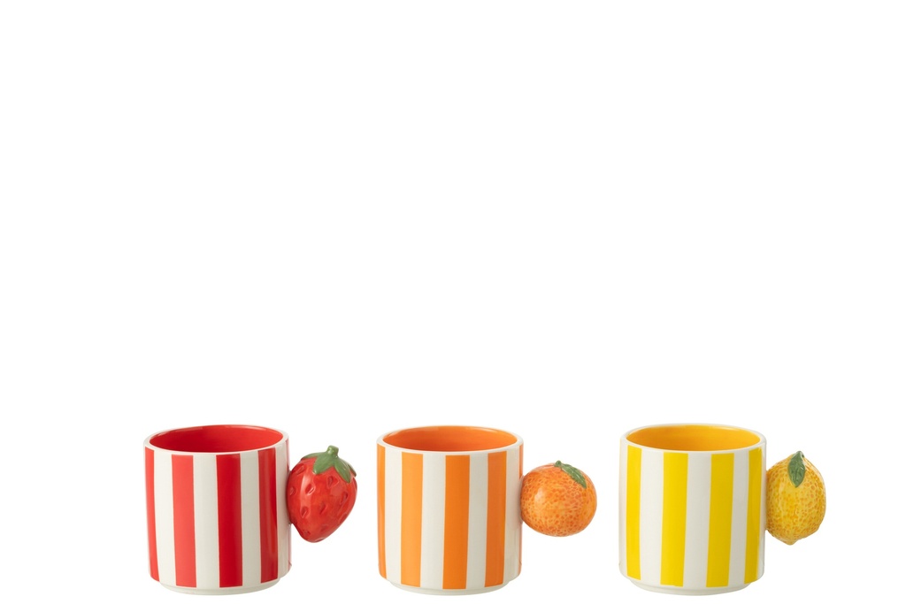 Assortiment de mélanges de dolomite aux fruits dans une tasse
