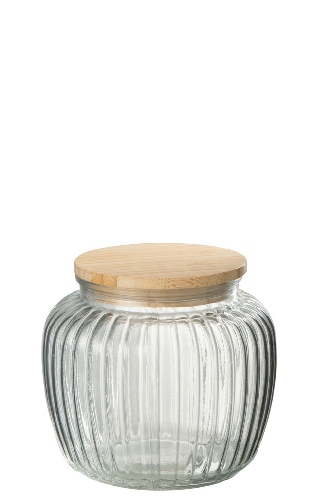Glass Pot Louis Glass/Bamboo Transparent/Natural