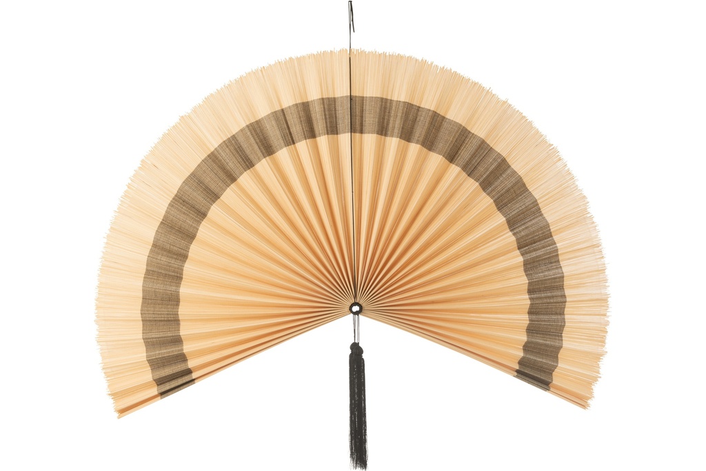 Wall Decoration Fan+Tassel Natural/Black Large
