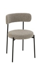 Chaise Boucle Contreplaqué/Polyester Gris/Noir