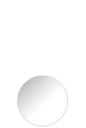 Miroir rond en verre/métal blanc petit