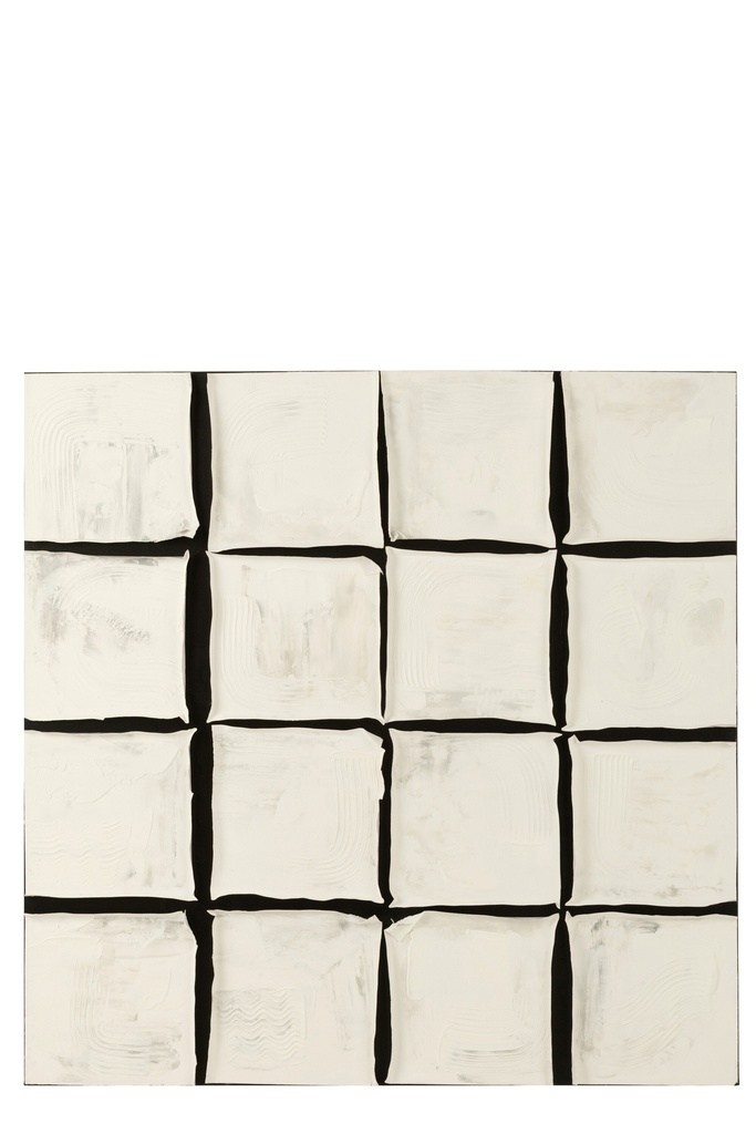 Peinture carrée acrylique/toile blanche/noire