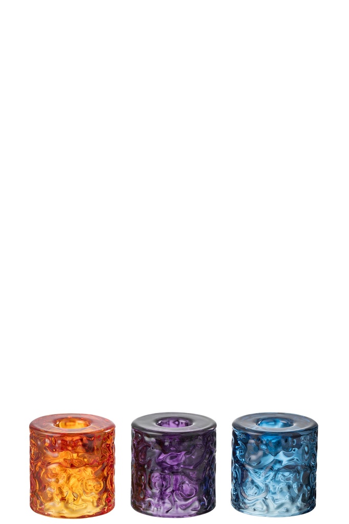 Tealight Holder Hammer Glass Mix