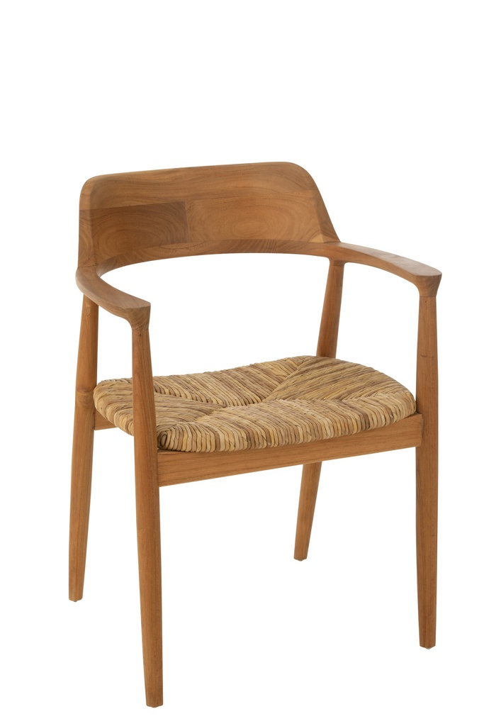 Chaise Hiro en bois de teck naturel