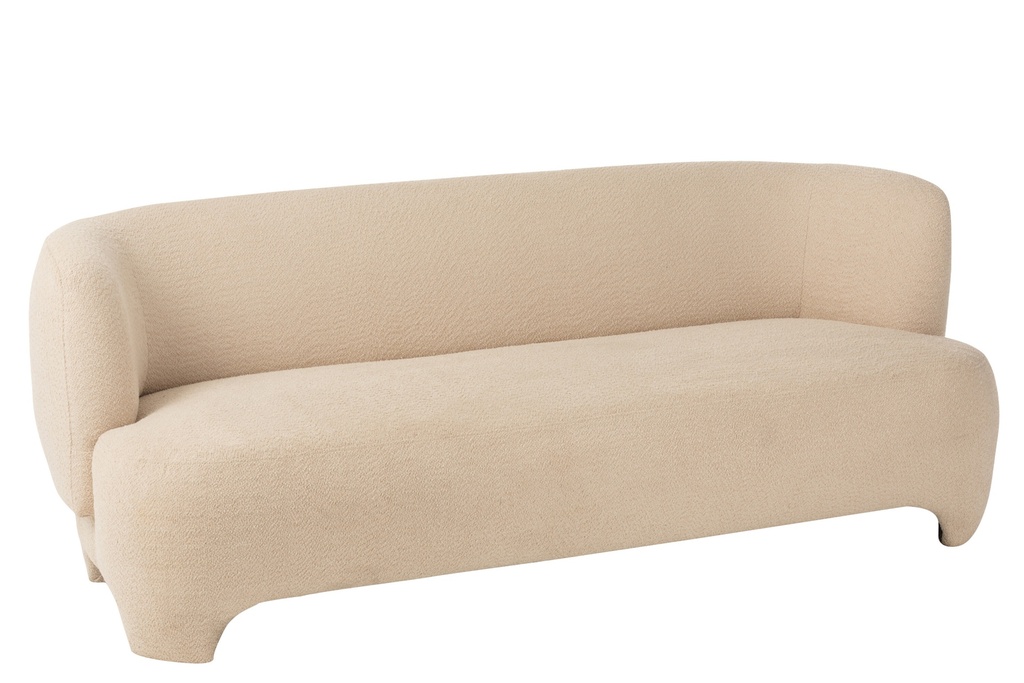 Siège 2/3 personnes en tricot textile/bois blanc