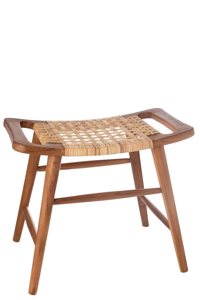 Tabouret Alis en bois de teck naturel