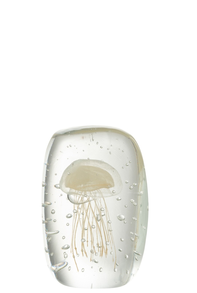 Paperweight Calypso Triangle Glass Transparent/Beige
