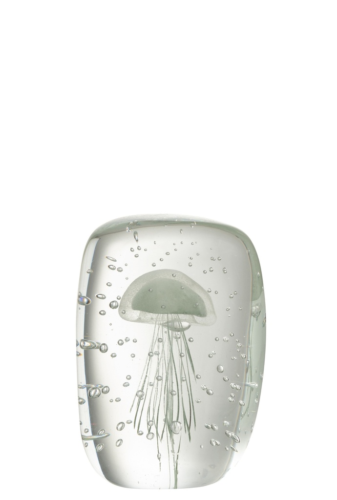 Paperweight Calypso Triangle Glass Transparent/Green