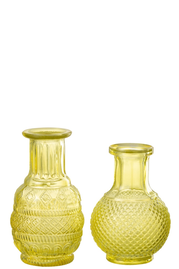 Vase Kano Glass Yellow Assortment