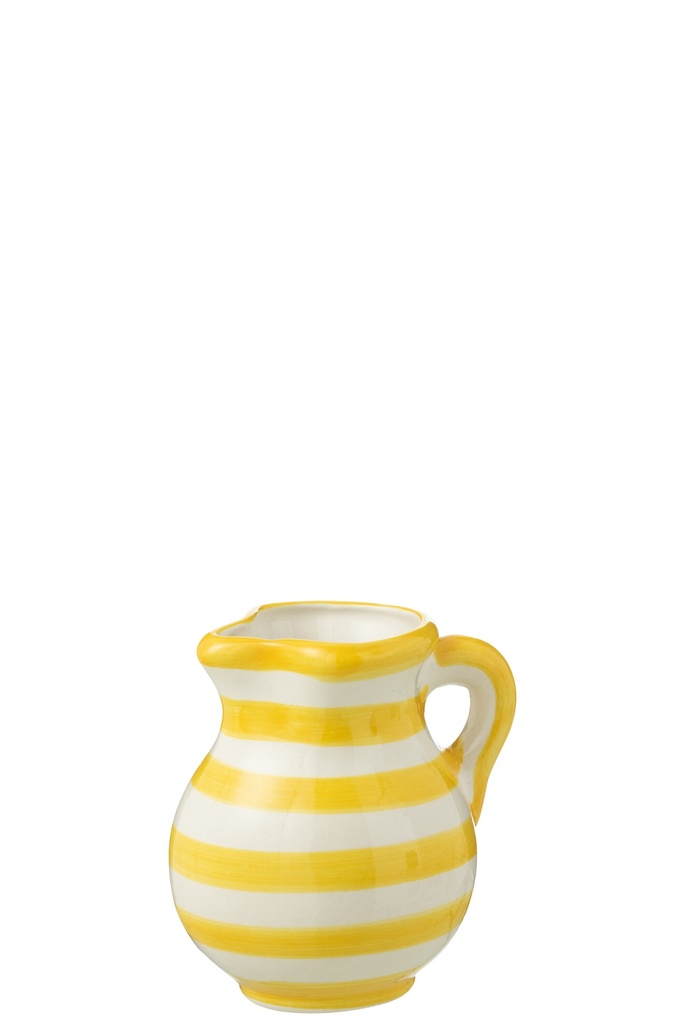 Pitcher Granada Stripes Ceramic White/Yellow