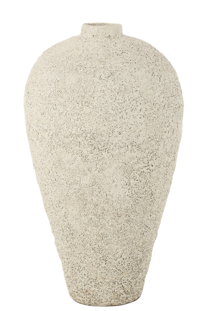 Vase Pot Antique Ciment Blanc