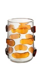 Vase Pebbles Glass Amber/Transparent Small