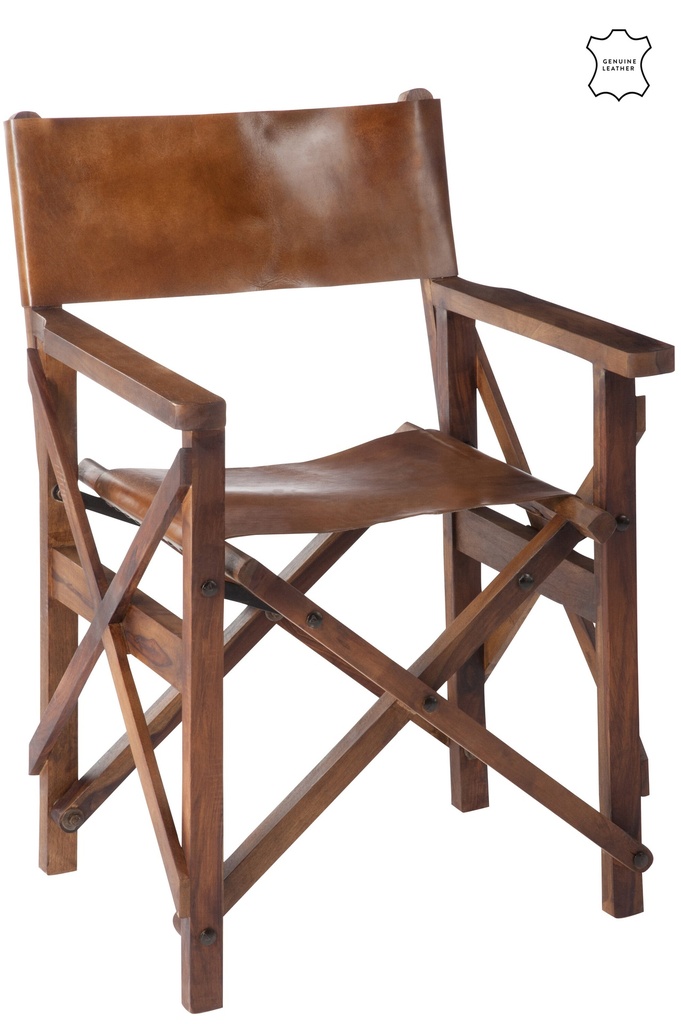 Direct Chair Pliable Wood/Leather Cognac