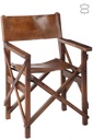 Chaise Direct Pliable Bois/Cuir Cognac