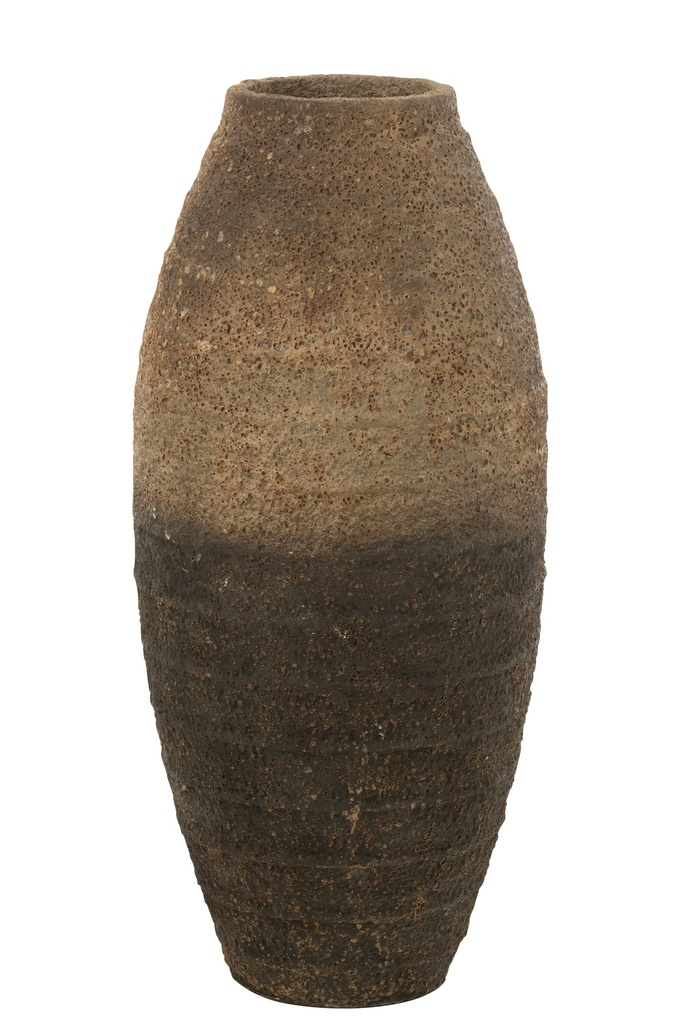 Vase antique en ciment marron/noir grand format