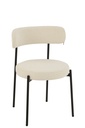 Chaise Boucle Contreplaqué/Polyester Blanc/Noir