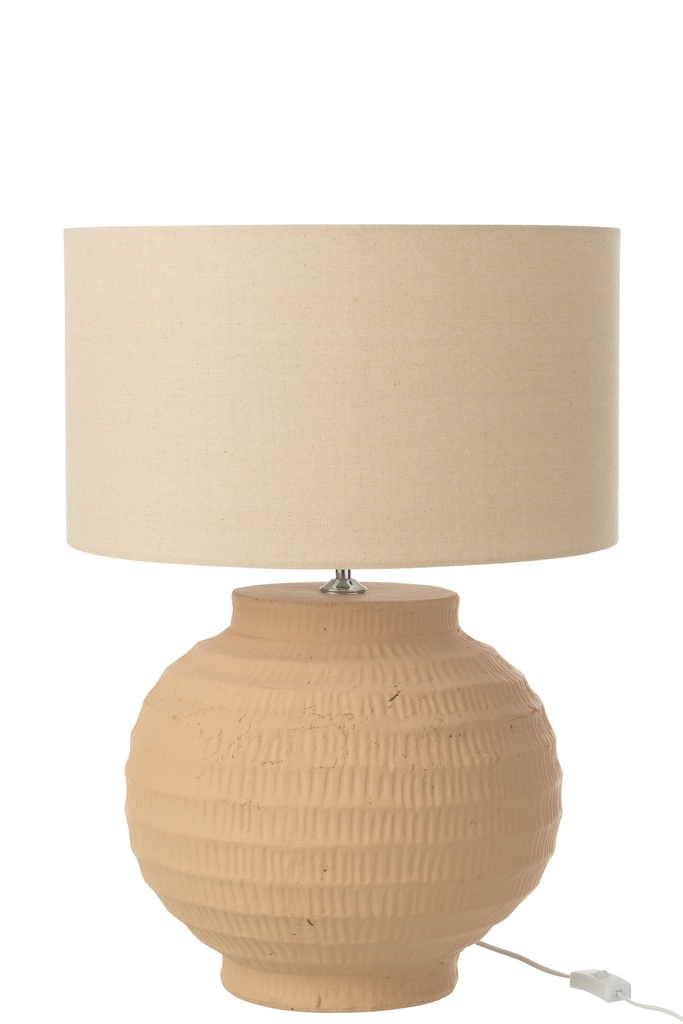 Lampe de table beige terre cuite