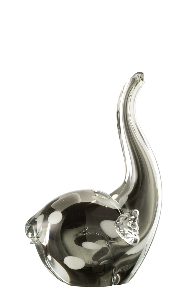 Verre Éléphant Transparent/Noir Grand