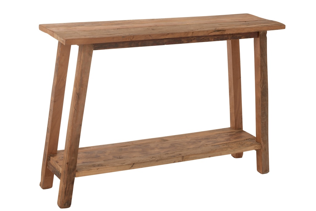 Console carrée en bois recyclé naturel