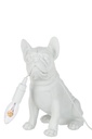 Lamp Bulldog Poly White