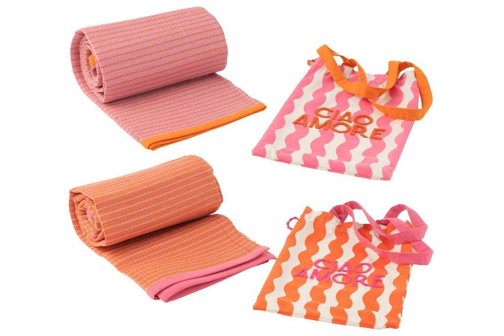 Bag+Beach Mat Ciao Amore Cotton/Plastic