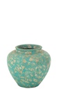 Pot de fleurs rond antique en ciment Azur