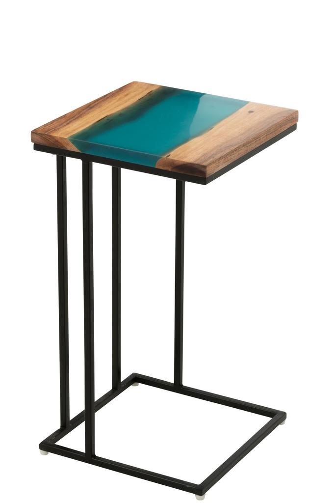 Side Table Square Acacia Wood/Resin