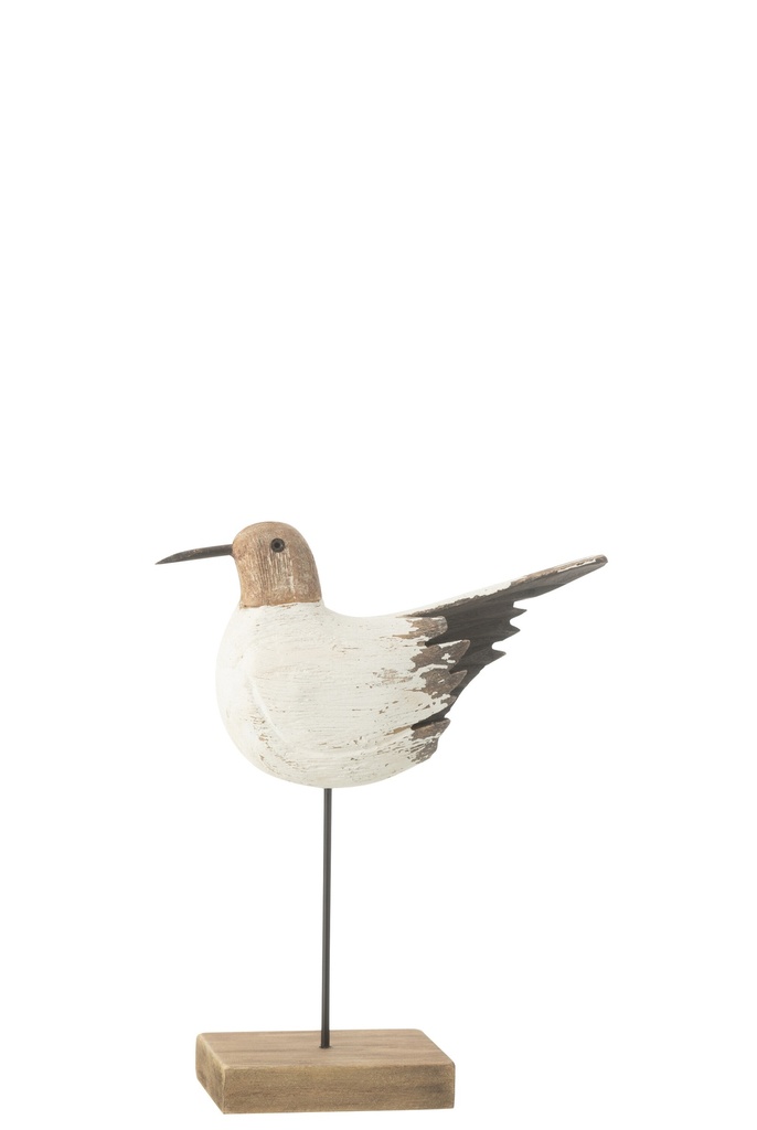 Oiseau de mer sur support en bois de paulownia