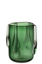Vase en verre goutte à goutte vert petit