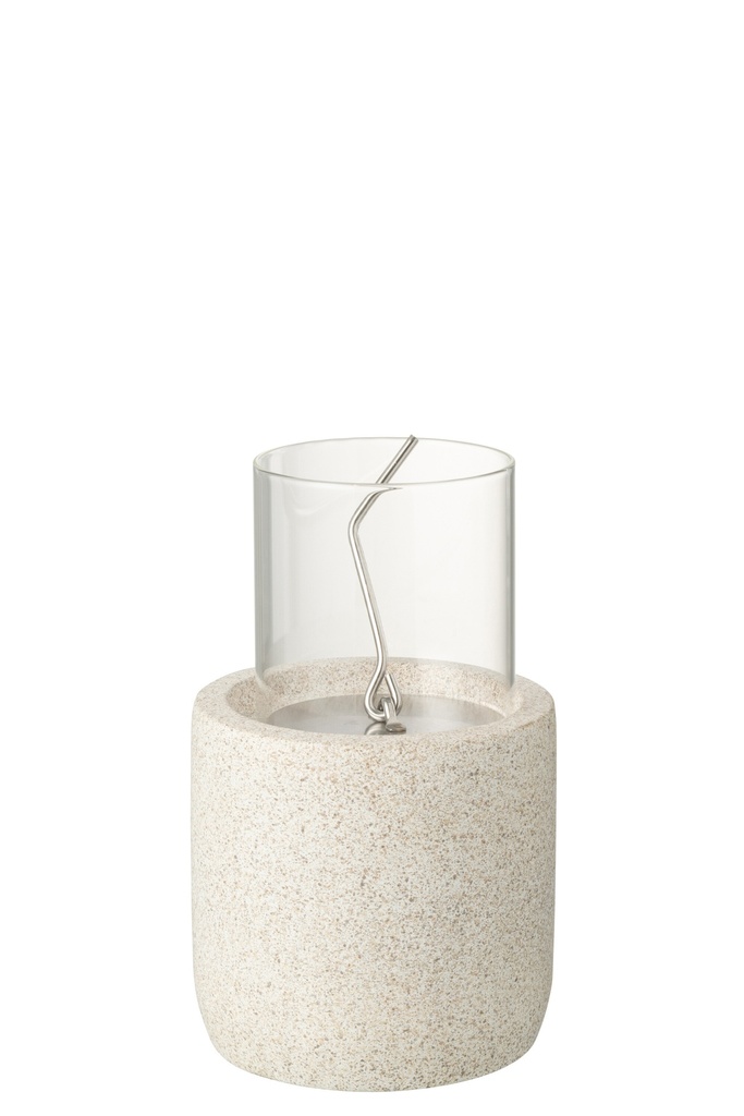 Foyer rond en ciment gris