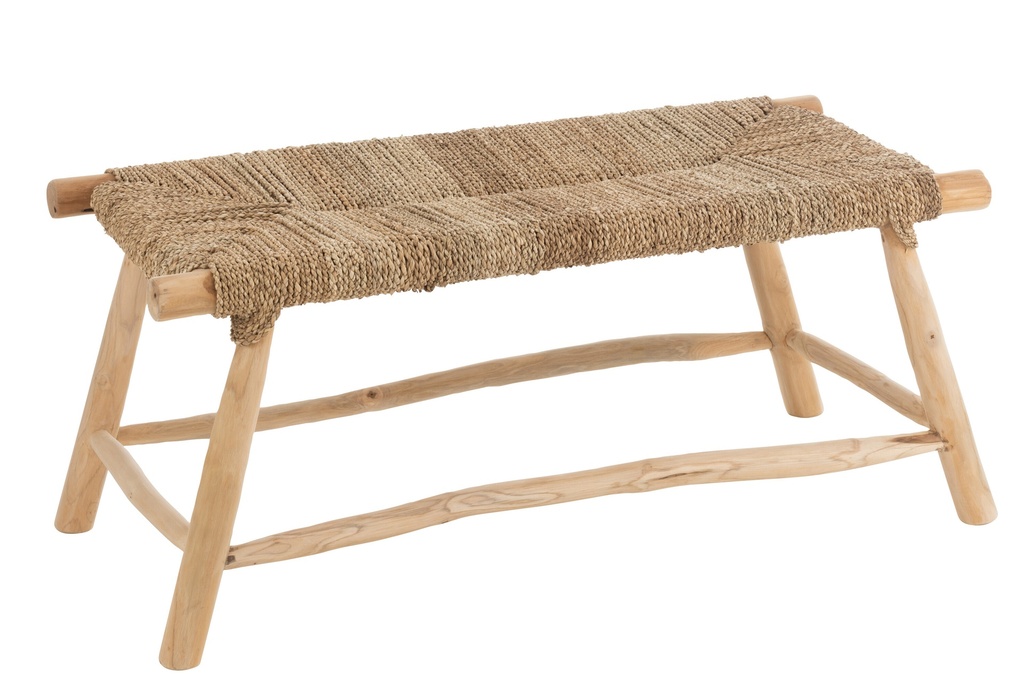 Banc Timo en bois d'herbe/teck naturel